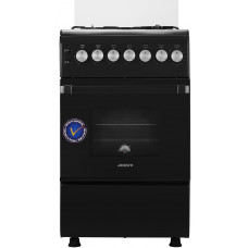 Плита Ardesto газова, 50л, 50x60см, скляна кришка, електропідпал, таймер, термометр, каво адаптер, форсунки LPG (підключення газового балона), чорний