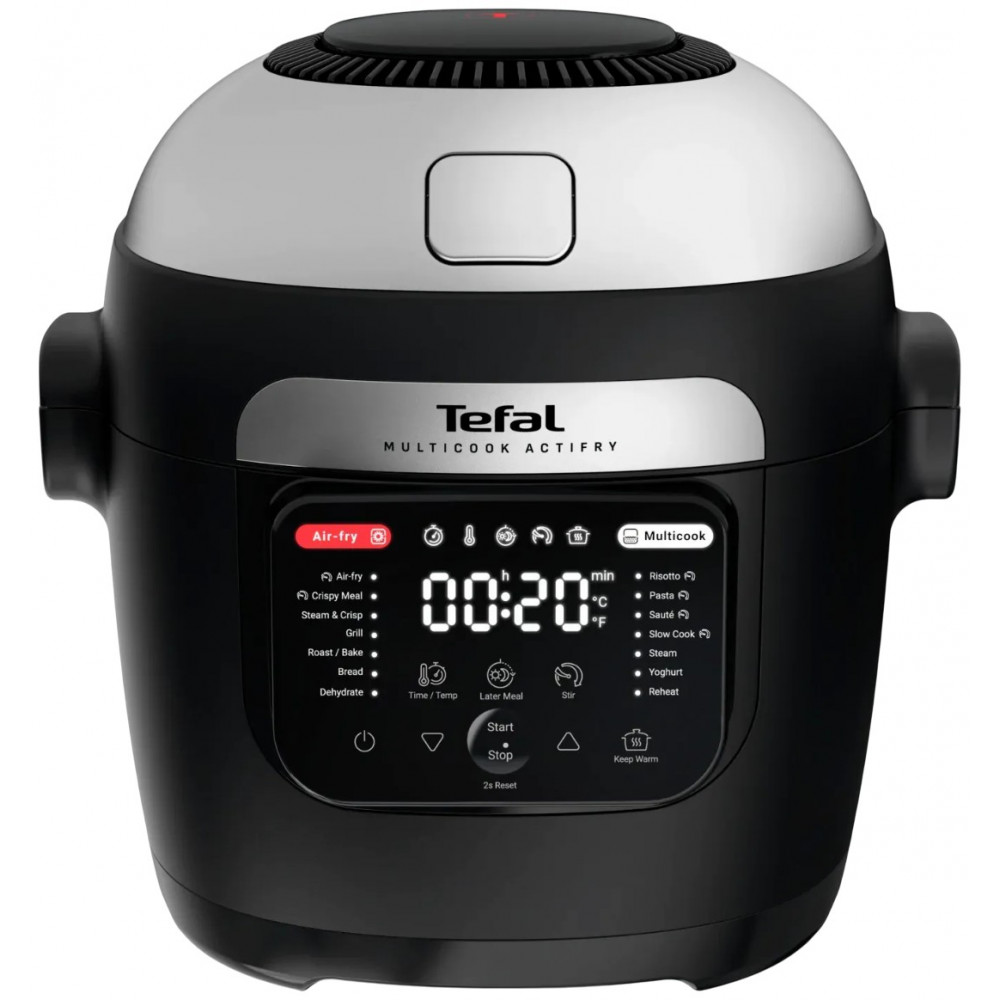 Мультиварка-мультипіч Tefal Multicook Actifry, 1334Вт, чаша-6л, сенсорне керув., 14 програм, метал/пластик, чорний
