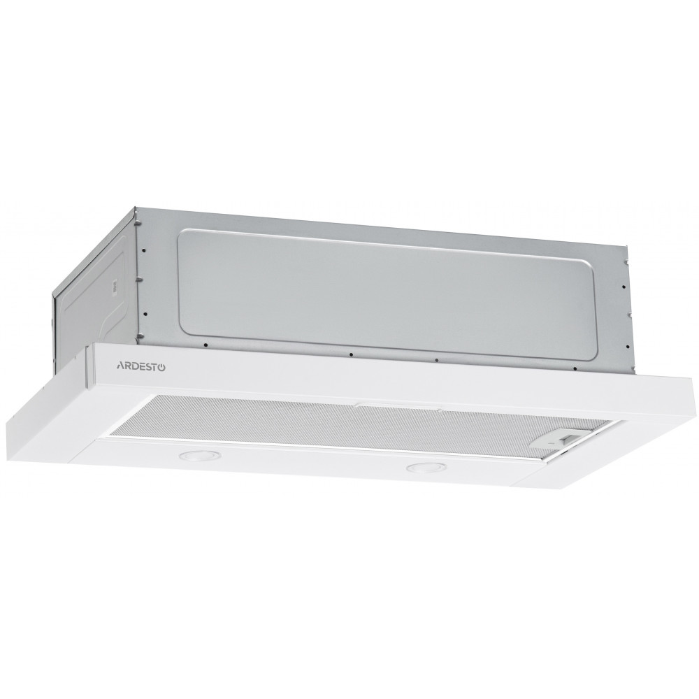 Витяжка Ardesto телескопічна, 60см, 700м3ч, метал, 2х1Вт LED, кнопкове, білий