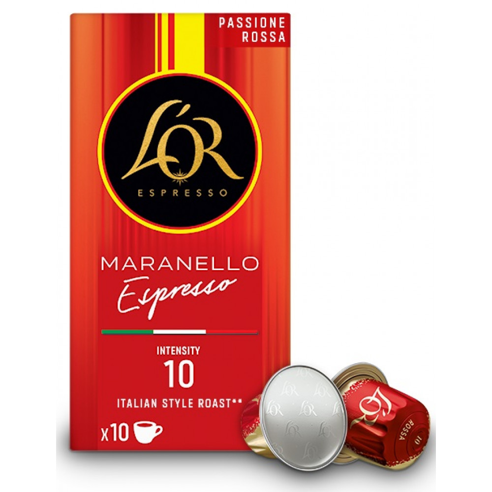 Кава L`OR капсули, Passione Rossa Maranello Espresso, арабіка, 10шт, Nespresso