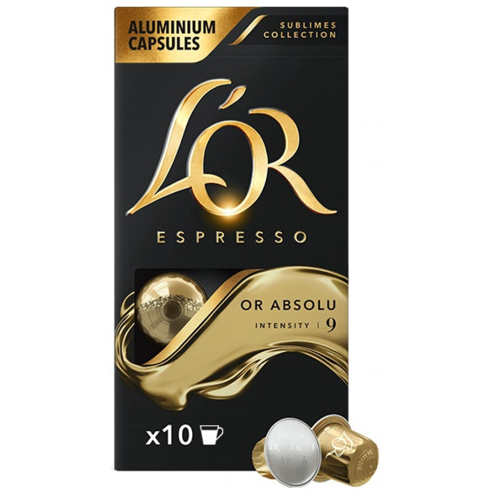 Кава L`OR капсули, Espresso Or Absolu, арабіка, 10шт, Nespresso