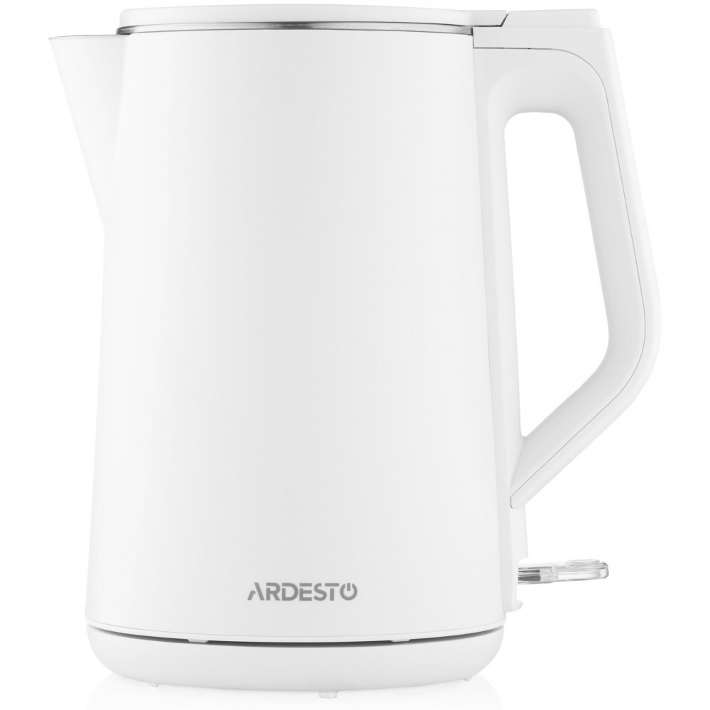 Електрочайник Ardesto 1.5л, Strix, подвійні стінки, білий глянець