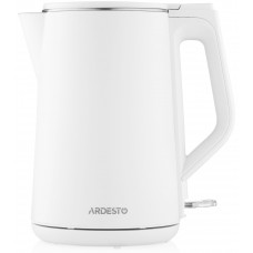 Електрочайник Ardesto 1.5л, Strix, подвійні стінки, білий глянець