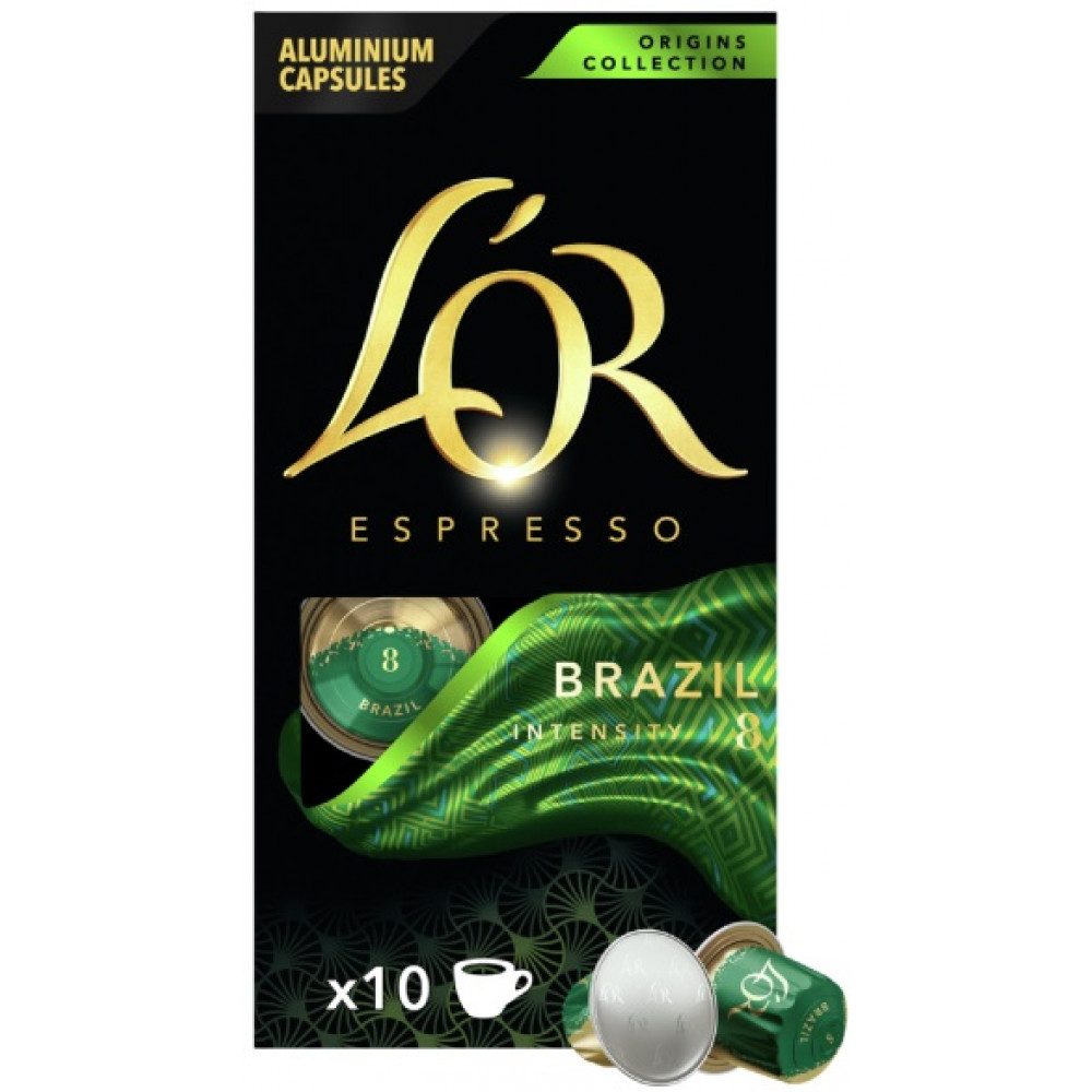 Кава L`OR капсули, Espresso Brazil Origins Collection, арабіка, 10шт, Nespresso