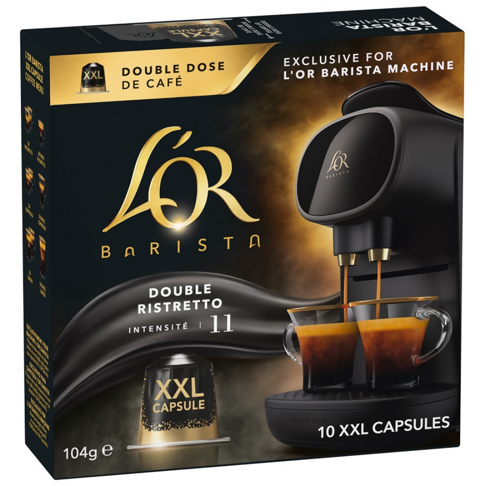 Кава L`OR капсули, Barista Double Ristretto, арабіка, 10 XXLшт, Nespresso