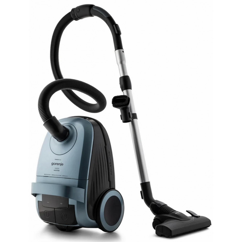 Пилосос Gorenje мішковий, 800Вт, 3л, вага-7.6кг, HEPA, індикатор, телескоп, сенсорне упр, сіро-зелений