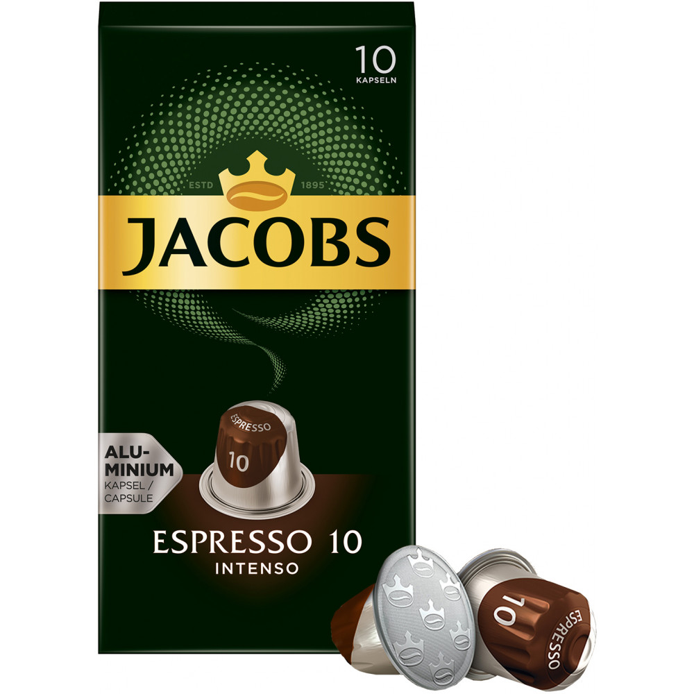 Кава Jacobs  капсули, Espresso Intenso, купаж арабіка/робуста, 10шт, Nespresso