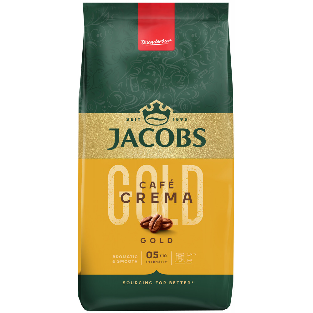 Кава Jacobs зерна, 1000г, Crema Gold, купаж арабіка/робуста