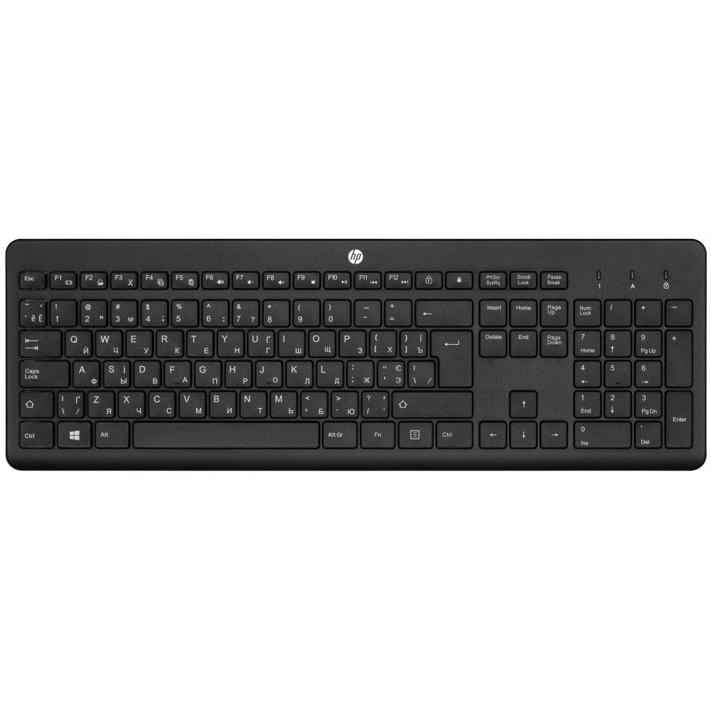 Клавіатура мембранна HP 230, 106key, WL, EN/UK, чорний