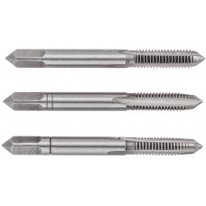 Мітчики TOPEX, 3шт, М5, крок різьблення 0.8мм, 56мм, вольфрамова сталь, футляр Мітчики TOPEX, 3шт, М5, крок різьблення 0.8мм, 56мм, вольфрамова сталь, футляр