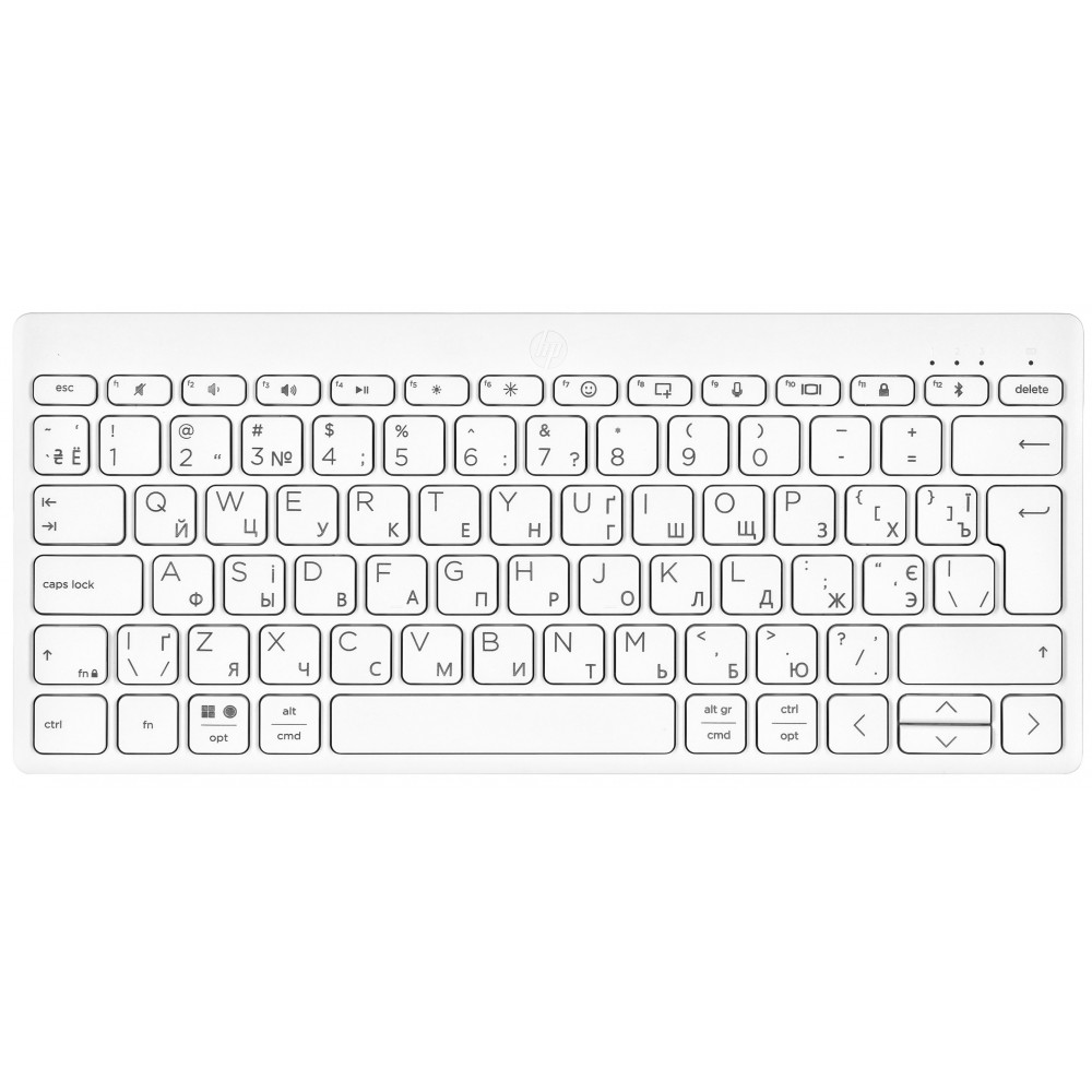 Клавіатура мембранна HP 350 Compact Multi-Device, 78key, BT, EN/UK, білий