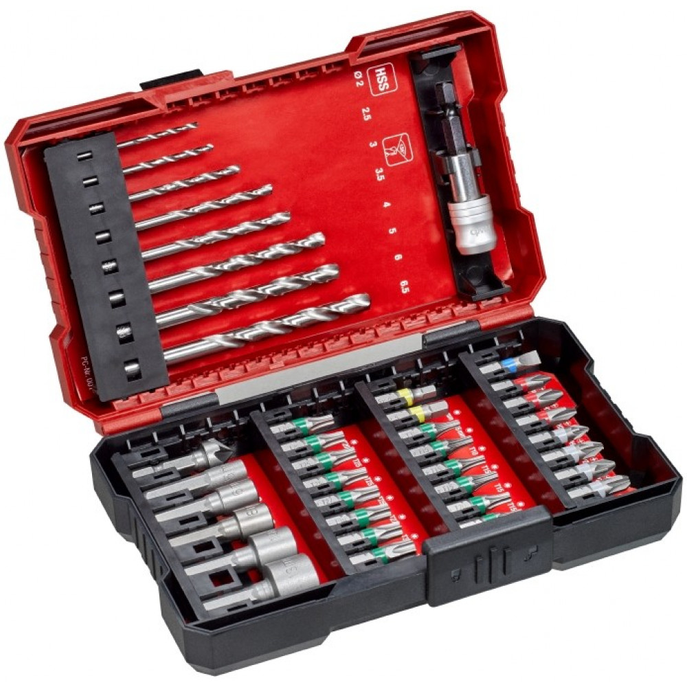 Набір біт і свердл по металу HSS Einhell 39шт L-Box KWB 0.43кг