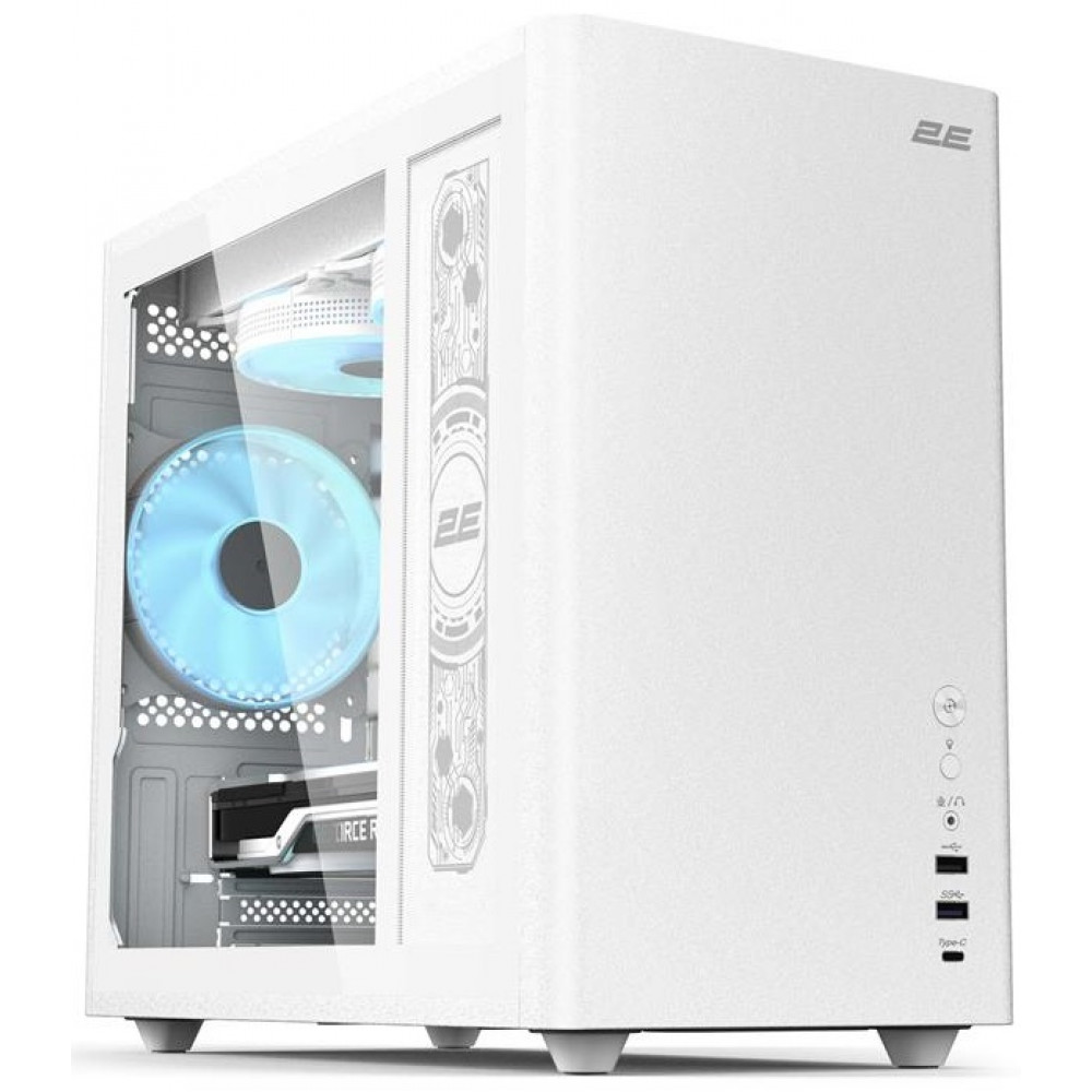 Корпус 2E Credo Plus V350WG без БЖ, 1xUSB3.0, 1х USB 2.0, 1xUSB Type-C, 3x120мм, VGA 350мм, LCS ready, TG Side Panel, mATX, білий