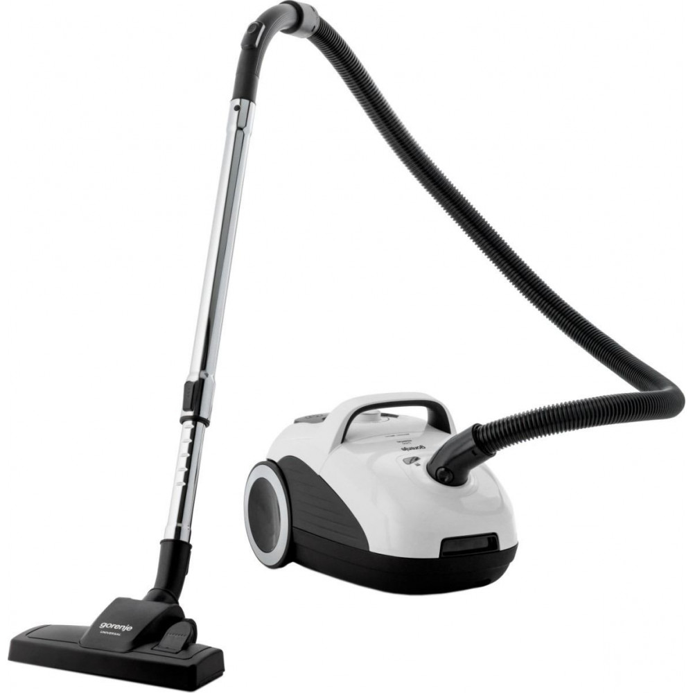 Пилосос Gorenje мішковий, 800Вт, 3л, вага-6.5кг, HEPA, індикатор, телескоп, білий