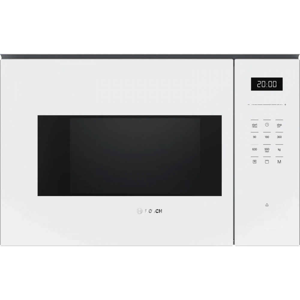 Мікрохвильова піч Bosch вбудована, 25л, електр. керув., 900Вт, гриль, дисплей, білий