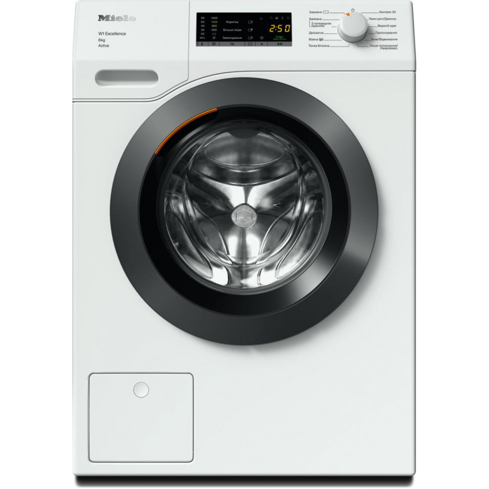 Пральна машина Miele WEA 135 WCS фронтальна, 8кг, 1400, A+++, 63.6см, дисплей, інвертор, люк сірий, білий