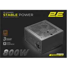 Блок живлення 2E GAMING Stable Power Pro ATX3.1 GEN5.0 (800W), >85%, 80+ Bronze, 120мм, 1xMB 24pin(20+4), 2xCPU 8pin(4+4), 3xMolex, 6xSATA, 4xPCIe 8pin(6+2), 1xPCIe GEN5 16pin Блок живлення 2E GAMING Stable Power Pro ATX3.1 GEN5.0 (800W), >85%, 80+ Bronze, 120мм, 1xMB 24pin(20+4), 2xCPU 8pin(4+4), 3xMolex, 6xSATA, 4xPCIe 8pin(6+2), 1xPCIe GEN5 16pin