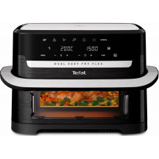 Мультипіч Tefal Dual Easy Fry Flex, 2700Вт, чаша-5.5+3.5л, сенсорне керув., з віконцем, 2 чаши, гриль, пластик, чорний