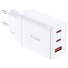 Зарядний пристрій мережевий D-Link DCP-651 65Вт GaN 2хUSB-С, 1xUSB-A, білий