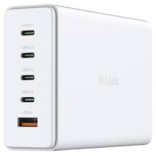 Зарядний пристрій мережевий D-Link DCF-241 240Вт GaN 4хUSB-С, 1xUSB-A, білий