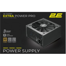 Блок живлення  2E GAMING Extra Power Pro ATX3.1 GEN5.0  (1200W), >90%, 80+ Gold, 140мм, 1xMB 24pin(20+4), 2xCPU 8pin(4+4), 3xMolex, 9xSATA, 6xPCIe 8pin(6+2), 1xPCIe GEN5 16pin, Full Modular