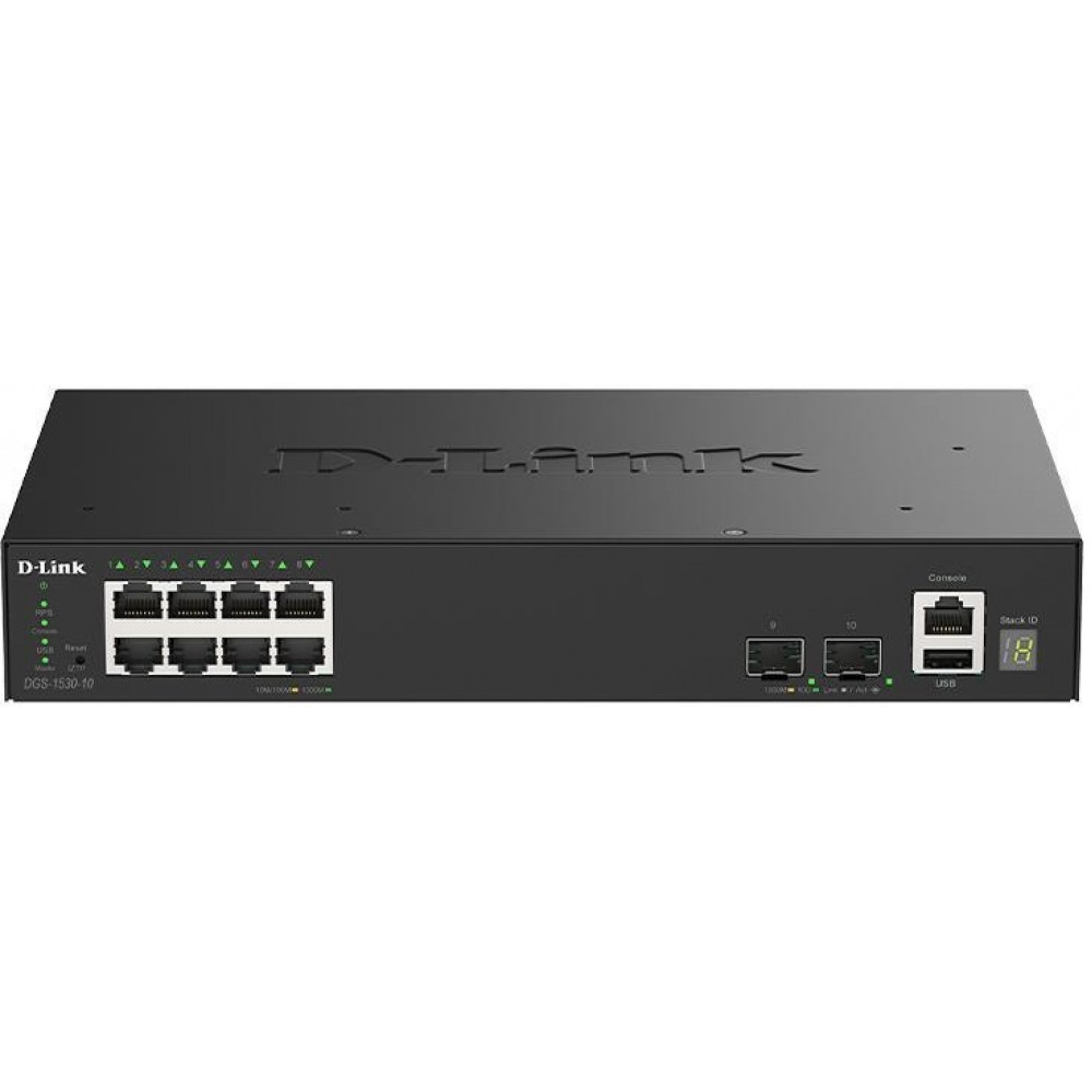Комутатор D-Link DGS-1530-10 8xGE, 2xSFP+ Керований. L2+