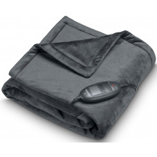 Електропростирадло  Beurer, від мережі, 150х130см, 100Вт, 6 режими, фліс, сірий