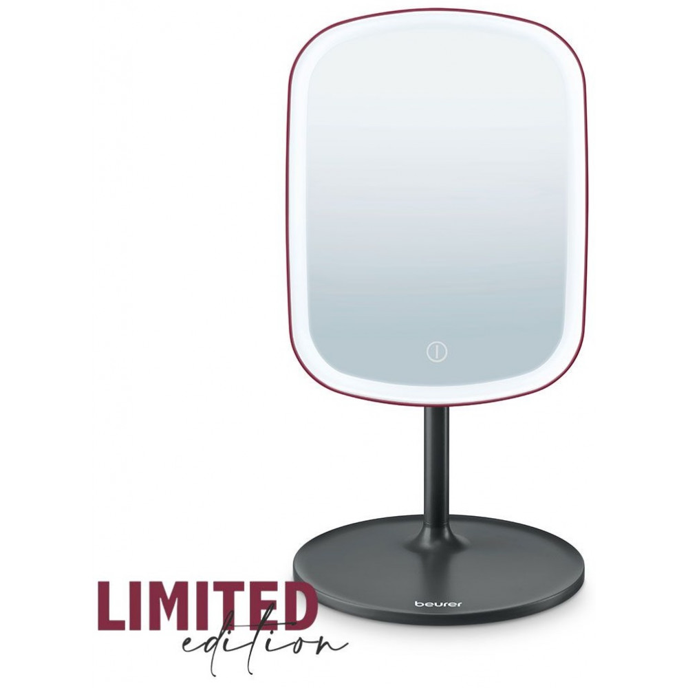 Дзеркало косметичне Beurer прямокутне 15?21 см, поворотн. підсвічування, чорне