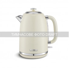 Електрочайник ARDESTO 1.8л, Strix, метал, бежевий глянцевий