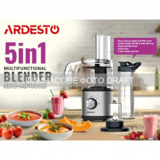 Блендер мультифункціональний ARDESTO 400Вт, 5в1, чаша-1000мл, сріблясто-чорний