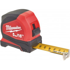 Рулетка Milwaukee Pro Compact, 5м/16фтх25мм, з фіксатором змотування, АБС-пластик