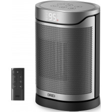 Тепловентилятор Dreo, 20м2, 1500Вт, електр. упр-ння, керамич.нагрів.елемент, пульт ДУ, 3 швидк., срібний