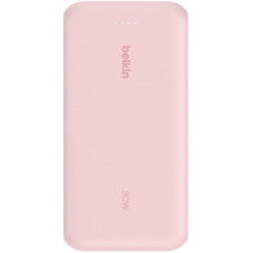 Акумулятор портативний літій-іонний Power Bank Belkin 20000мА·год, 30Вт, з інтегрованим кабелем USB-C, рожевий