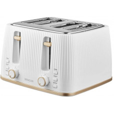 Тостер Sencor 1860Вт, підігрів, розморожування, 4 слоти, пластик, білий