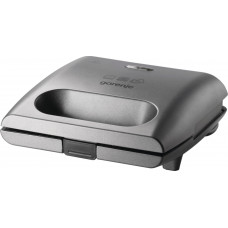 Міні-гриль Gorenje 700Вт, алюміній, 1 пластина-гриль , корпус-пластик+метал, сірий