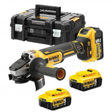Шліфмашина кутова акумуляторна DeWalt XR Li-lon 18B 125мм 3х5А·год 9000об/хв кейс 1.74кг
