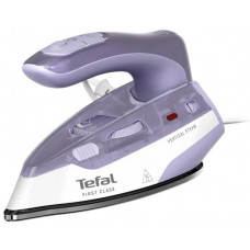 Праска Tefal дорожня First Class, 1000Вт, 65мл, паровий удар -45гр, нерж. сталь, біло-фіолетовий