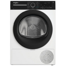 Сушильна машина Whirlpool тепловий насос, 7кг, A+++, 54,3см, дисплей, інвертор, люк чорний, білий
