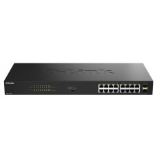 Комутатор D-Link  DGS-1018P 16x1GE PoE+, 240Вт, 30Вт/порт, Некерований
