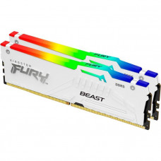 Пам'ять ПК Kingston DDR5 32GB KIT (16GBx2) 5600 FURY Beast RGB EXPO Білий