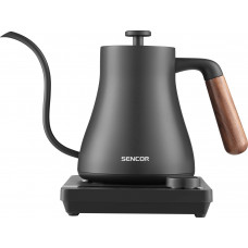 Електрочайник Sencor 0.6л, 5 темп.реж, підтримка температури, мех. управління, нержавіюча сталь, чорний