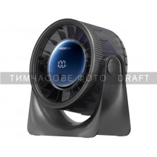 Вентилятор ARDESTO FT-M95B настільний, 12см, дисплей, акумулятор, USB-A Type-C, сірий