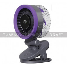 Вентилятор ARDESTO FT-M83GR настільний/настінний, прищіпка, 9см, дисплей, акумулятор, USB-A Type-C, сірий