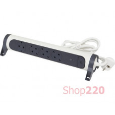 Подовжувач мережевий Legrand преміум, 1.5м, 4xТипF, 16A, біло-чорний