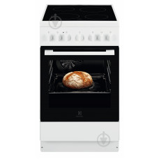 Плита Electrolux електрична склокерамічна, 57л, 50x60см, конвекція, білий