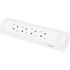 Подовжувач мережевий Legrand без кабелю, 4xТипF, 16A, кутовий, білий