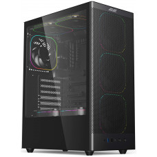 Корпус 2E GAMING  Iconic V8210B  без БЖ, 1xUSB3.0, 1х USB 2.0, 1xUSB Type-C, 4x120мм ARGB, VGA 325мм, LCS ready, контролер з пультом, TG Side Panel, ATX, чорний