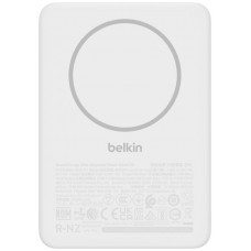 Акумулятор портативний літій-іонний Power Bank Belkin 5000мА·год, Slim Magnetic, білий