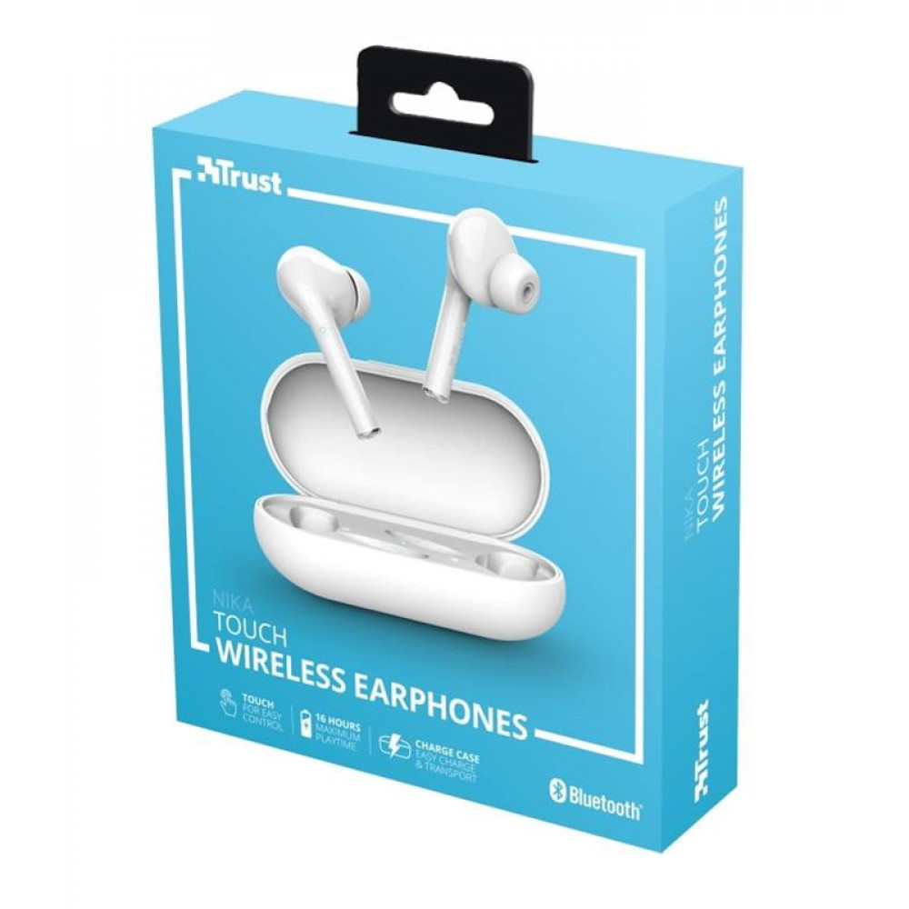 Bluetooth-гарнiтура Trust Nika Touch True White (23705)