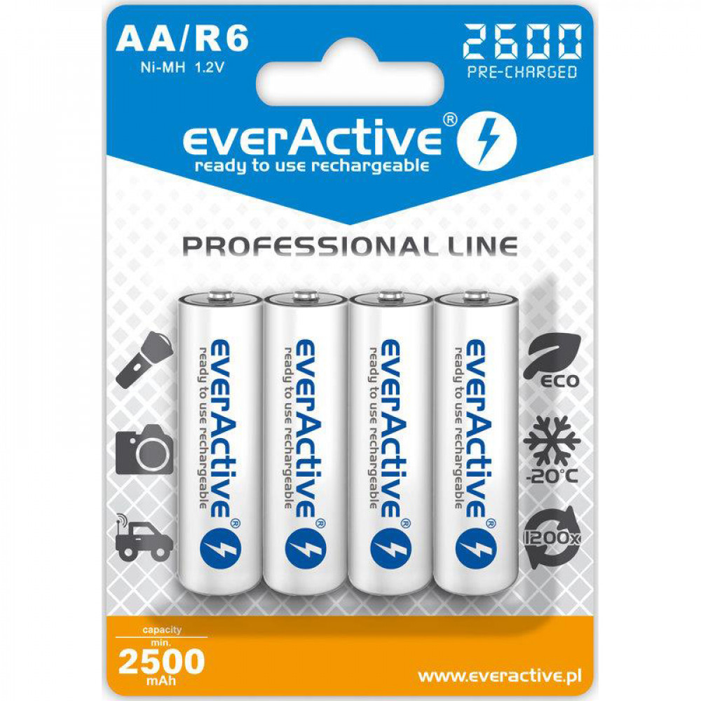 Акумулятор everActive AA/HR06 Ni-MH 2600mAh BL 4шт